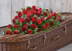 Rose and Carnation Coffin Spray